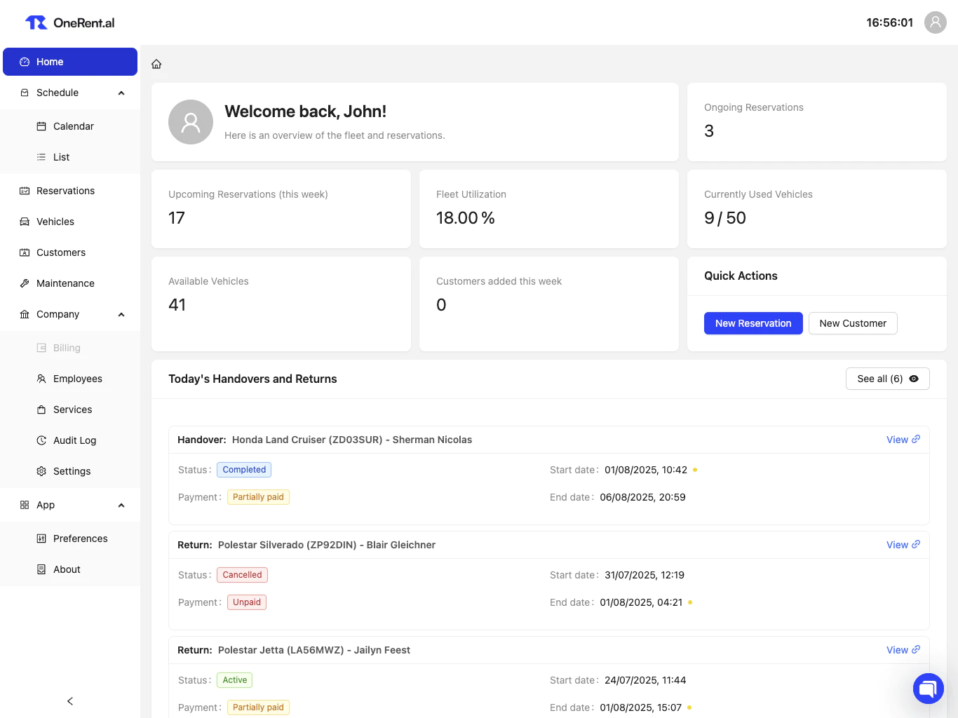 Zrzut ekranu – Dashboard